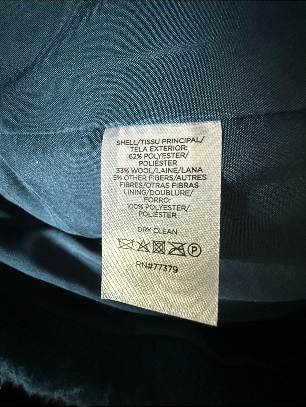 NWT Ann Taylor Double-Breasted Dark Teal Pea Coat - Picture 6 of 6
